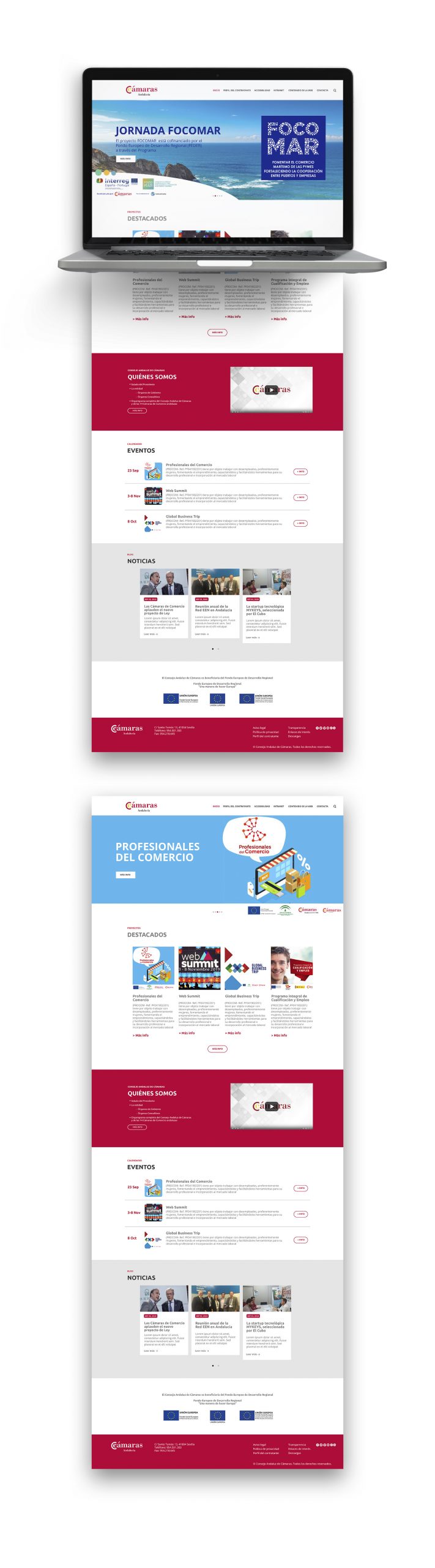 Diseño Web del Consejo Andaluz de Cámaras de Comercio